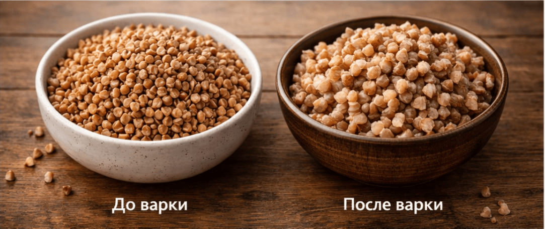 Сравнение сухой и варёной гречки - AdviceFood